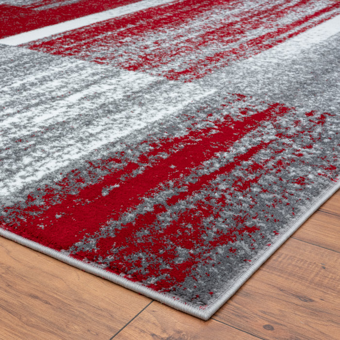 Orren Ellis Alayo Abstract Red Area Rug Wayfair